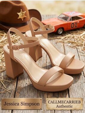 🛍️Jessica Simpson Nude Platform Block Heel Sandal. Never Worn